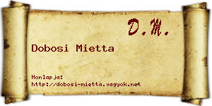 Dobosi Mietta névjegykártya